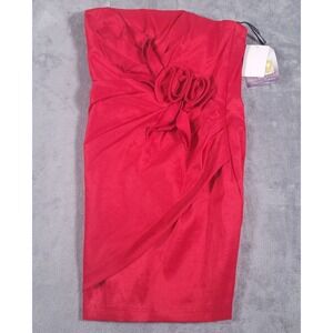 Jessica McClintock Prom Dress Size 8 Red Sleeveless Formal Made in USA 54571